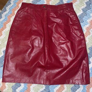 Outerwear by Phoenix red leather mini skirt